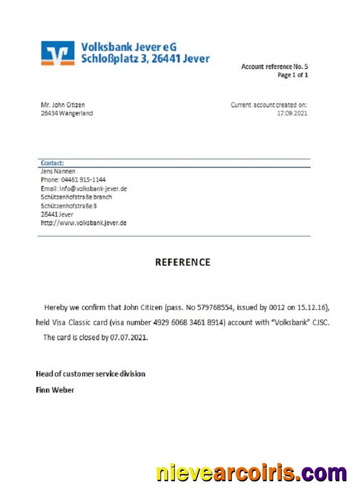 Germany Volksbank closure reference